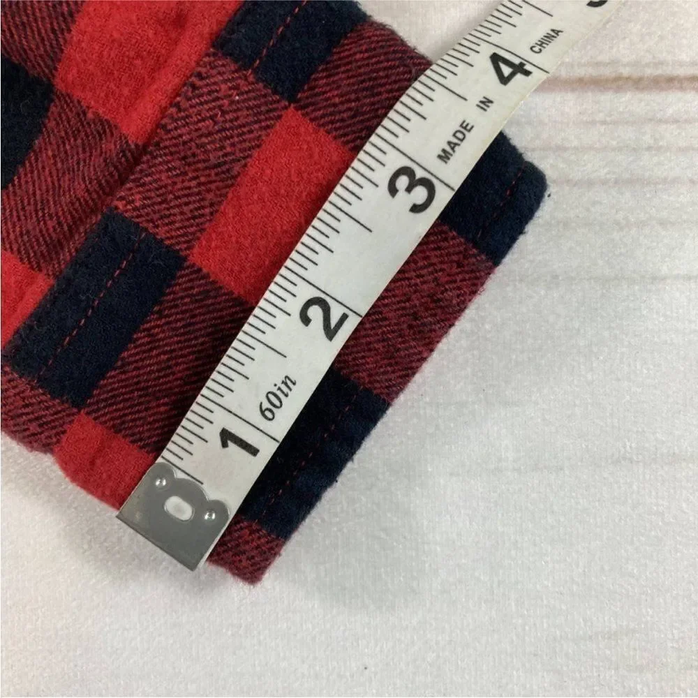 Gap Kids Red Buffalo Plaid Long Sleeve Button Down Flannel Shirt Size L